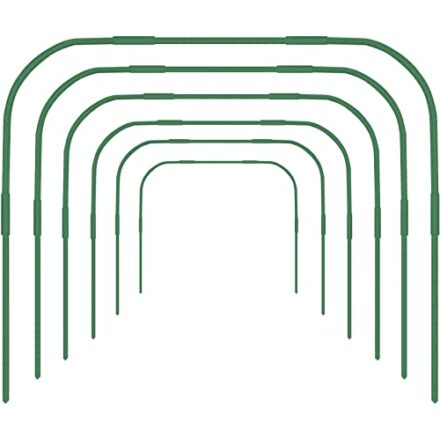 6 x Pflanztunnel, 86 x 110 cm Gartenreifen für Reihenabdeckung, Rostfreier Stahl Tunnelbögen mit Kunststoffbeschichtung, Gewächshaus-Reifen für Pflanzenabdeckung, Durchmesser 11 mm  